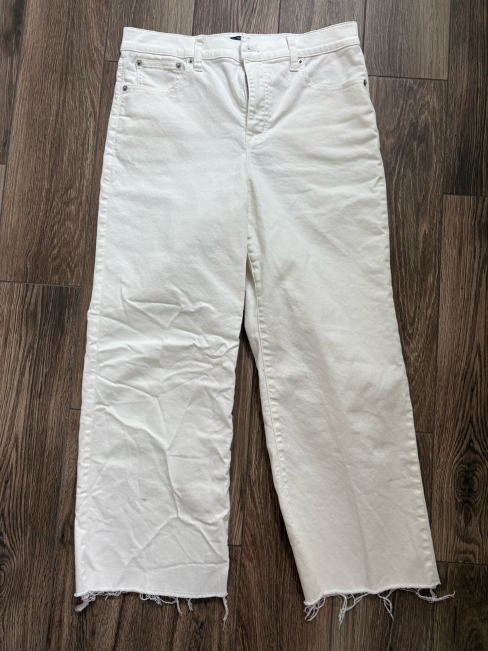 J. Crew White Wide-Leg Crop Jeans